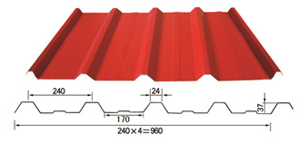 YX37-240-960型（V-<strong>960型彩鋼板</strong>）<a href='/cgtxbxl.html'>彩鋼壓型板</a>